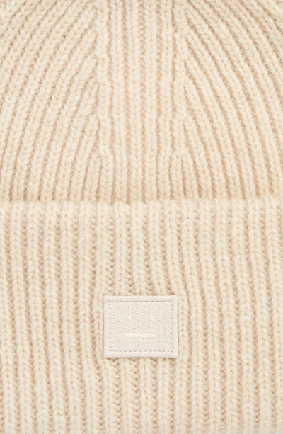 Shop Acne Studios Pana Face Wool Beanie In Oatmeal Melange