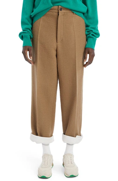 Shop The Row Gustavo Wool & Linen Blend Pants In Bark