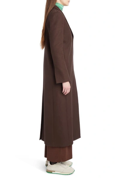 Shop The Row Sulle Cotton & Wool Long Coat In Dark Chocolate