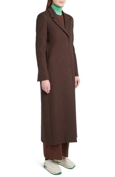Shop The Row Sulle Cotton & Wool Long Coat In Dark Chocolate