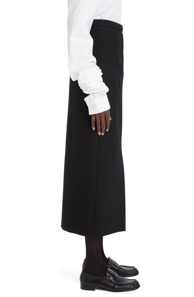The Row Juno Reversed Wool Midi-skirt In Black