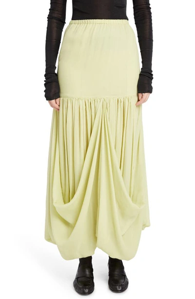 Shop The Row Olwen Parachute Silk Skirt In Light Green