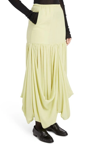Shop The Row Olwen Parachute Silk Skirt In Light Green