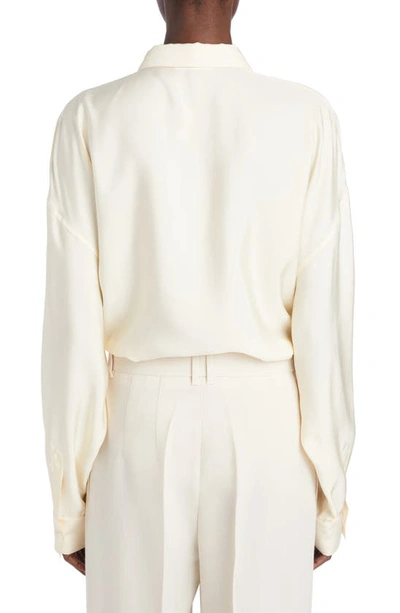 Shop The Row Abigail Silk Button-up Shirt In Ivory