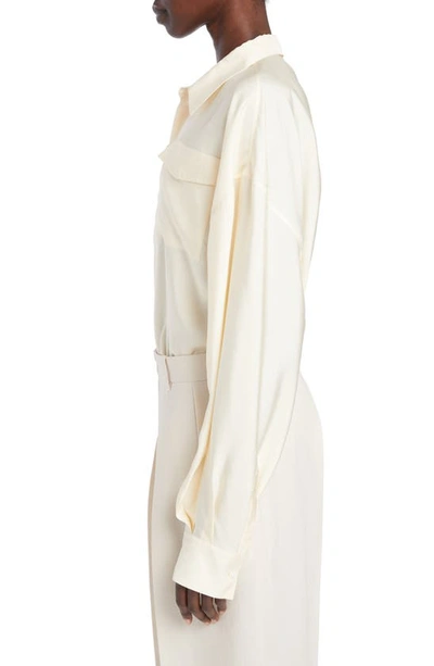 Shop The Row Abigail Silk Button-up Shirt In Ivory