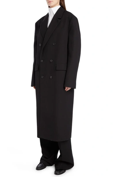 Shop The Row Diana Double Breasted Oversize Virgin Wool & Cashmere Blend Coat In Black