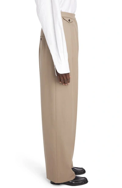 Shop The Row Marcellita Pleated Wool Pants In Ash