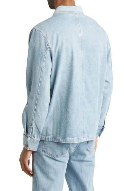 Shop Apc Veste Pierre Brodee Button-up Shirt In Washed Indigo