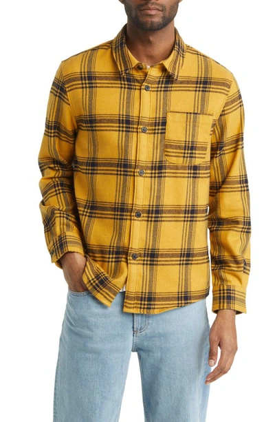 Shop Apc Surchemise Trek Plaid Flannel Button-up Shirt In Yellow