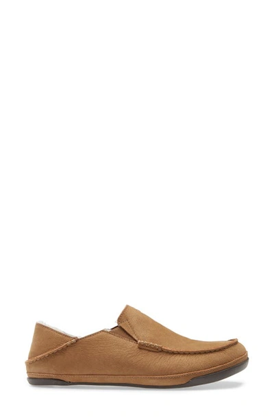 Olukai Kipuka Hulu Convertible Genuine Shearling Lined Slipper In Toffee Leather