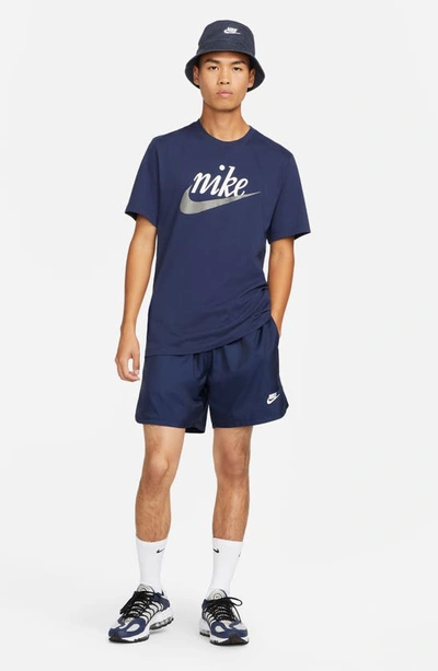 Shop Nike Woven Lined Flow Shorts In Midnight Navy/ White