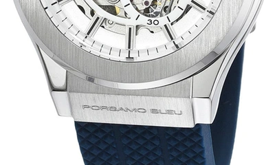 Shop Porsamo Bleu Cruz Silicone Automatic Watch, 45mm In Blue