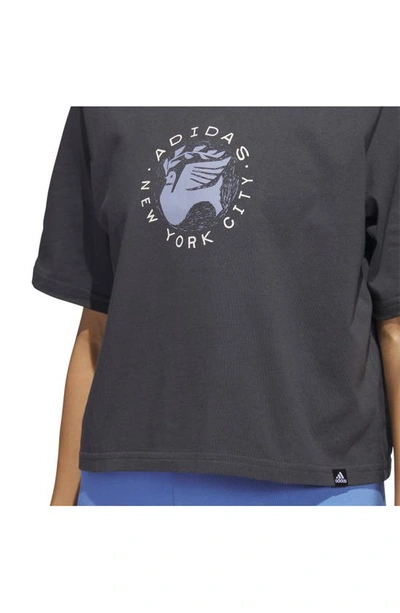 Adidas Originals Sportswear New York Graphic Tee In Carbon