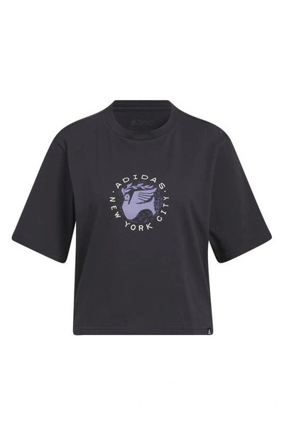 Adidas Originals Sportswear New York Graphic Tee In Carbon