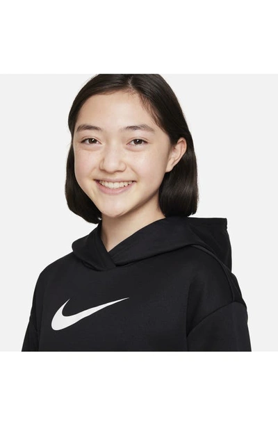Shop Nike Kids' Therma-fit Pullover Hoodie In Black/ White