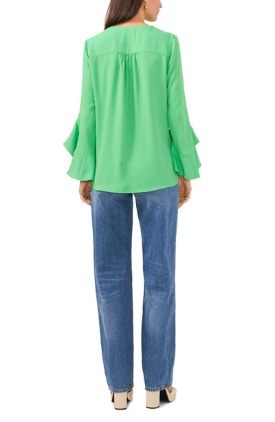 Shop Vince Camuto Flutter Sleeve Tunic In Vibrant Green