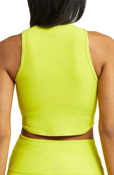 Shop Beyond Yoga Motivate Crop Tank In True Chartreuse Heather