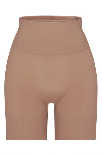 Skims Seamless Sculpt Butt Enhancing Lifting Short In Clay In Sienna