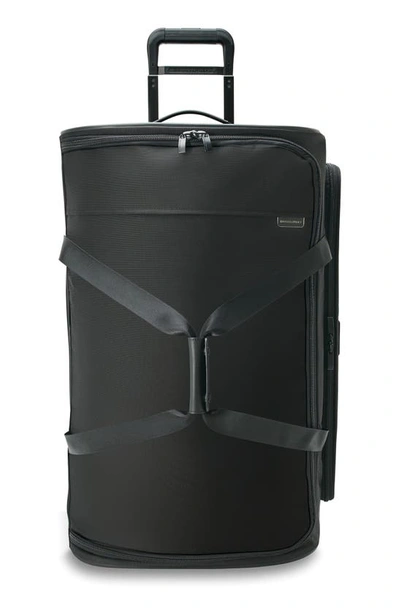 Shop Briggs & Riley Baseline Large Two-wheel Duffle Bag In Black