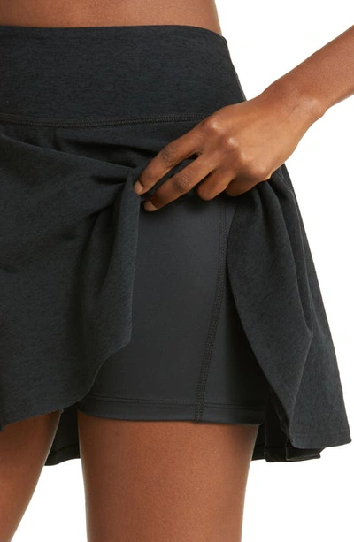 Shop Beyond Yoga Hot Shot Spacedye Skirt In Darkest Night