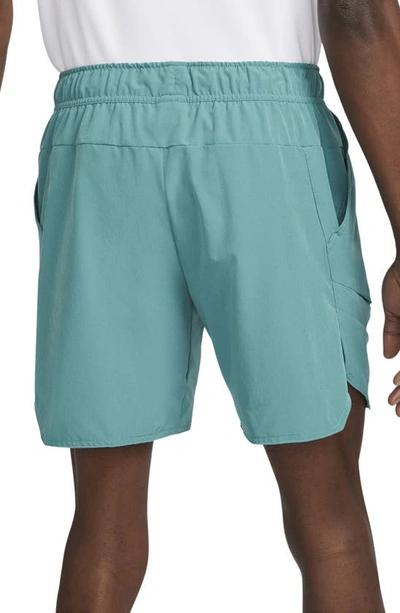 Shop Nike Court Dri-fit Advantage 7" Tennis Shorts In Mineral Teal/ White