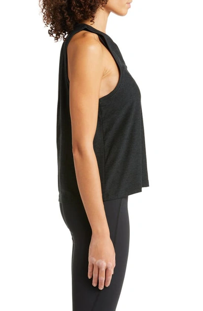 Beyond Yoga Featherweight Your Fit Shirred Tank Top In Darkest Night
