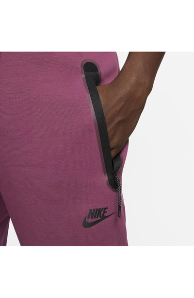 Shop Nike Tech Fleece Pants In Rosewood/ Black