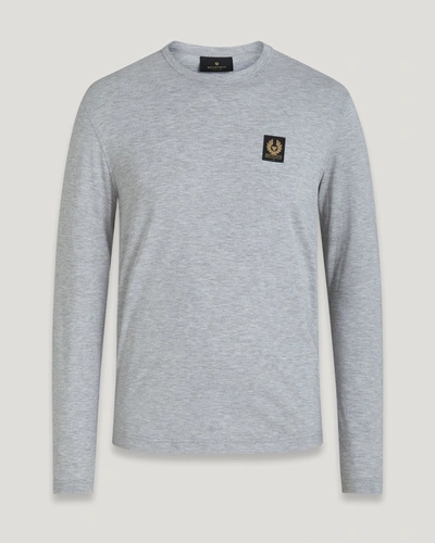 Shop Belstaff Long Sleeved T-shirt In Old Silver Heather