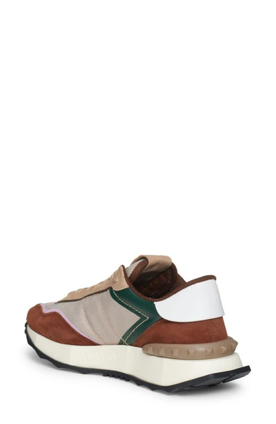 Valentino Men's Netrunner Low Top Sneakers In Brown/ Cammello/lilas/ Jun