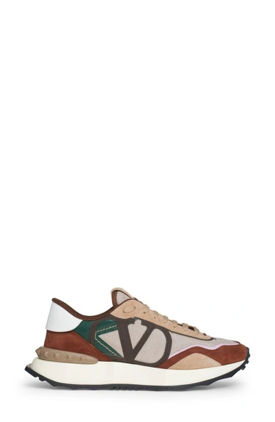 Valentino Men's Netrunner Low Top Sneakers In Brown/ Cammello/lilas/ Jun