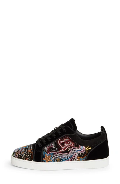 Shop Christian Louboutin Louis Junior Starlight Low Top Sneaker In Black/ Multi