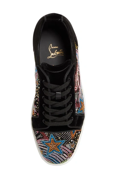 Shop Christian Louboutin Louis Junior Starlight Low Top Sneaker In Black/ Multi