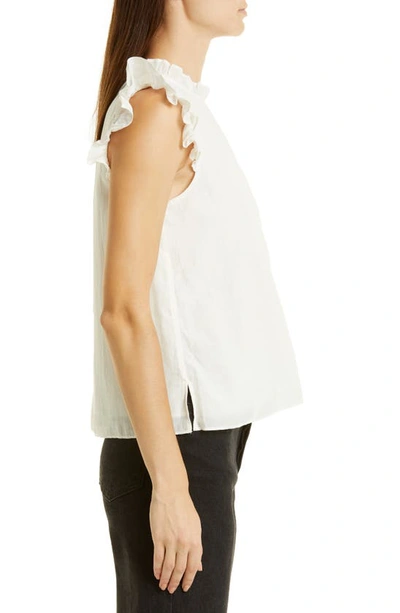 Shop Cami Nyc Ulla Ruffle Cotton Blend Blouse In White