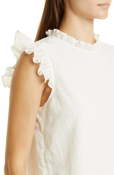 Shop Cami Nyc Ulla Ruffle Cotton Blend Blouse In White