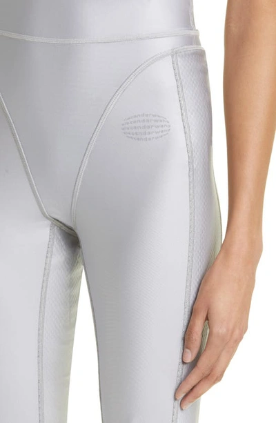 Shop Alexander Wang Active Panty Line Crop High Waist Leggings In Silver Fox
