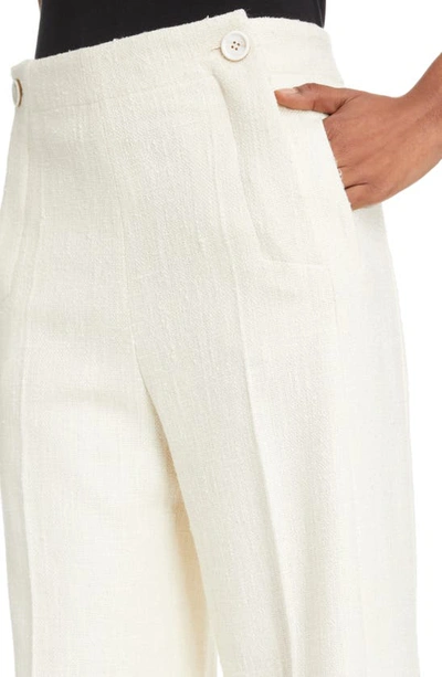 Shop Chloé Silk & Wool Wide Leg Pants In Coconut Milk