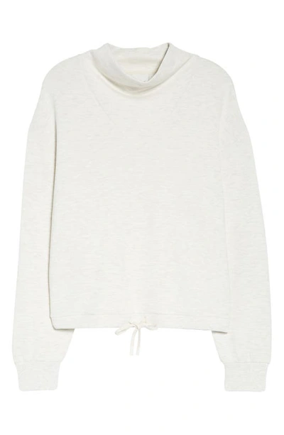 Shop Varley Betsy Funnel Neck Sweatshirt In Ivory Marl