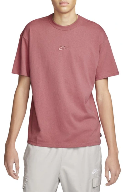 Shop Nike Premium Essential Cotton T-shirt In Desert Berry