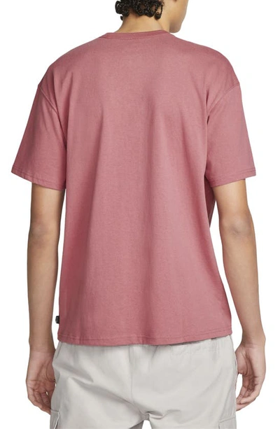 Shop Nike Premium Essential Cotton T-shirt In Desert Berry