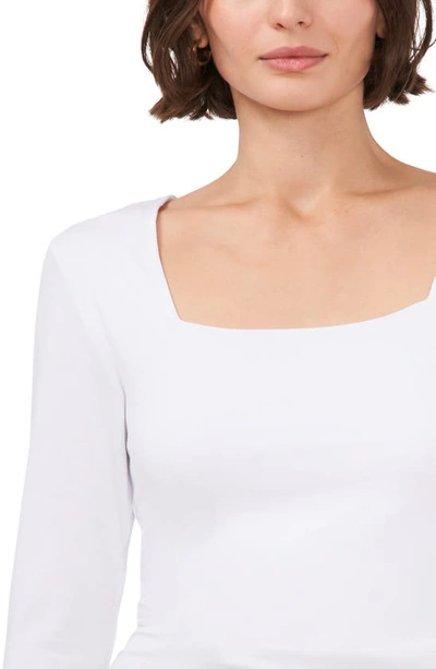 Shop Halogen Ruched Square Neck Top In Bright White