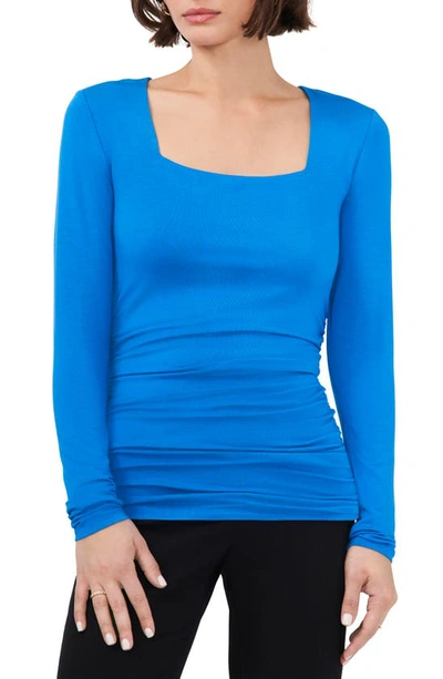 Shop Halogen Ruched Square Neck Top In Indigo Bunting