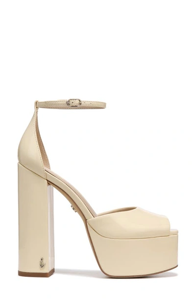 Shop Sam Edelman Kori Ankle Strap Peep Toe Platform Sandal In Modern Ivory