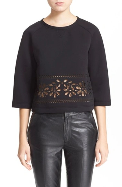 Red Valentino Oversized Top In Black/ Ivory