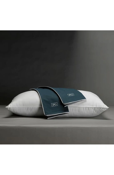 Pg Goods Standard Percale Pillow Protector In Navy With White Cord