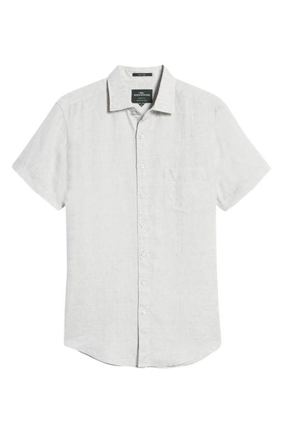 Shop Rodd & Gunn Ellerslie Short Sleeve Linen Button-up Shirt In Vapour