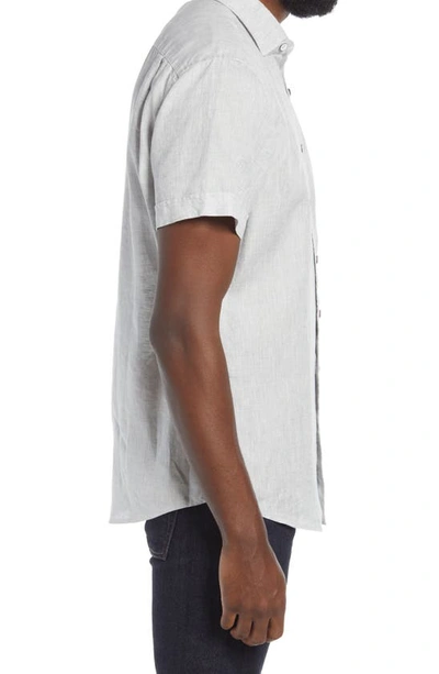 Shop Rodd & Gunn Ellerslie Short Sleeve Linen Button-up Shirt In Vapour