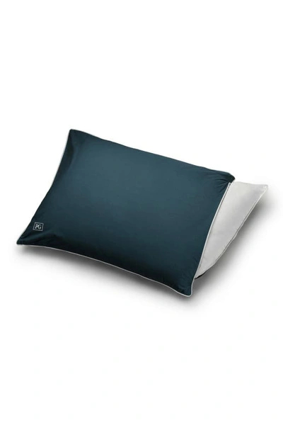 Pg Goods Set Of 2 Soft Density Down Alternative Pillows In Navy/teal With White Cord