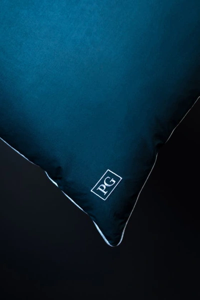 Pg Goods Set Of 2 Soft Density Down Alternative Pillows In Navy/teal With White Cord