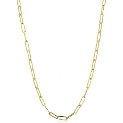A & M Italian Sterling Silver 18k Gold Plated Choice Of Length Paper Clip Necklace