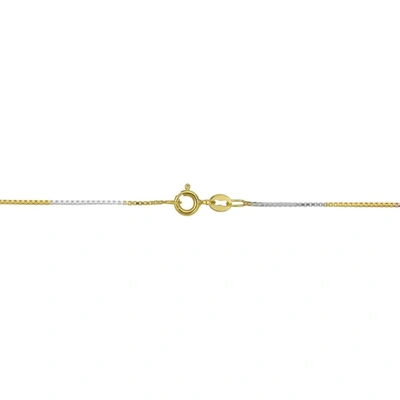 A & M 925 Sterling Silver Tri Color Box Chain 16"-24" In Gold